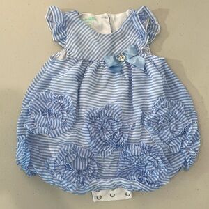 EUC Nannette Baby Girls’ Bubble Flower Romper 3-6 Months